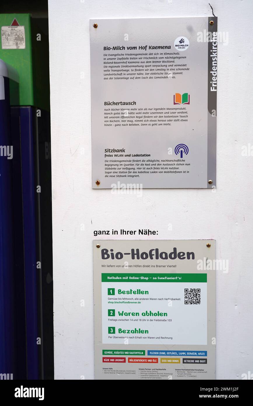 Biomilch-Tankstelle an der Humboldtstraße a Brema. Die Automaten zum ...