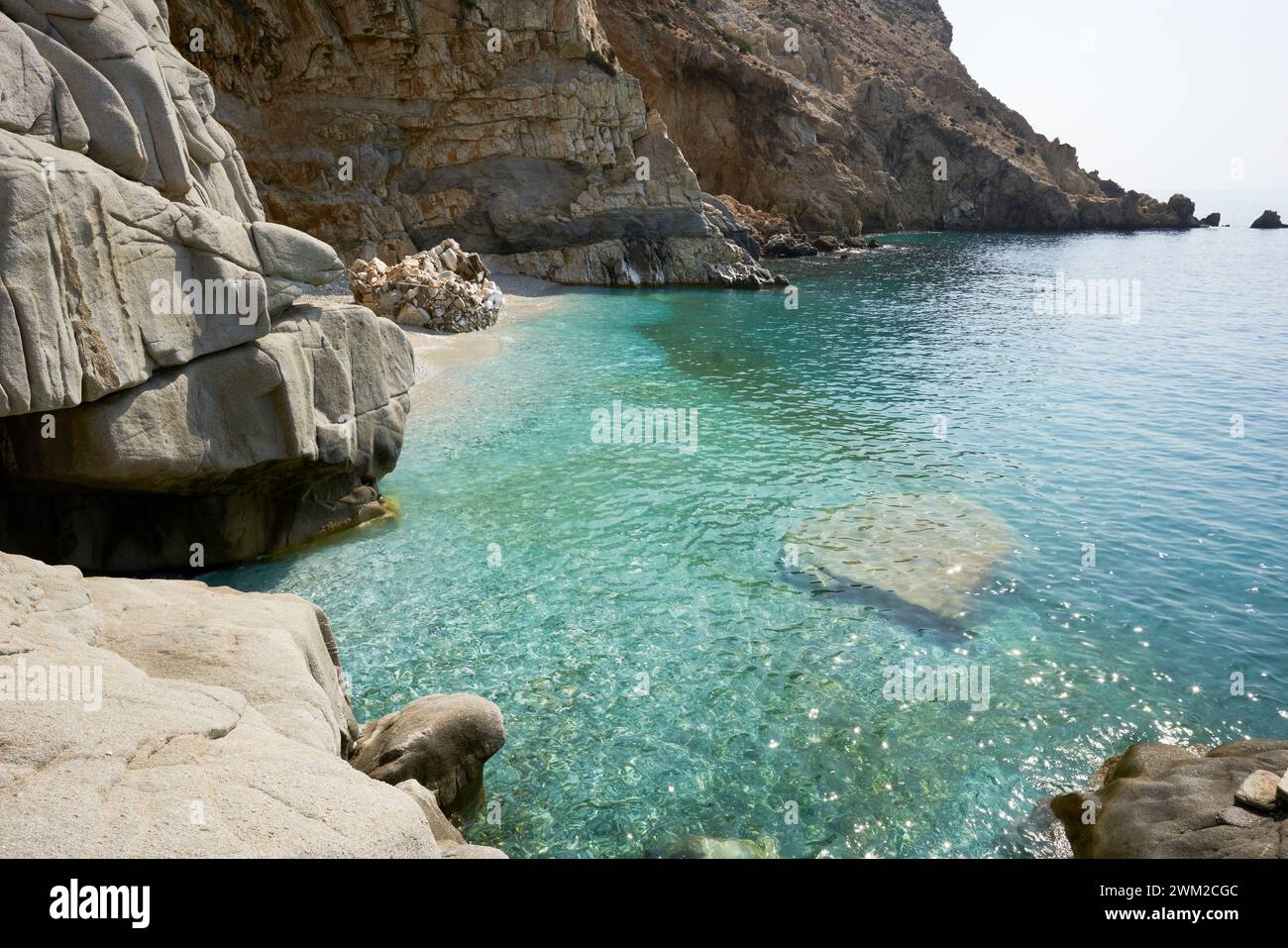 Seychelles Beach, Ikaria, Grecia. È una delle spiagge più famose della Grecia. Foto Stock