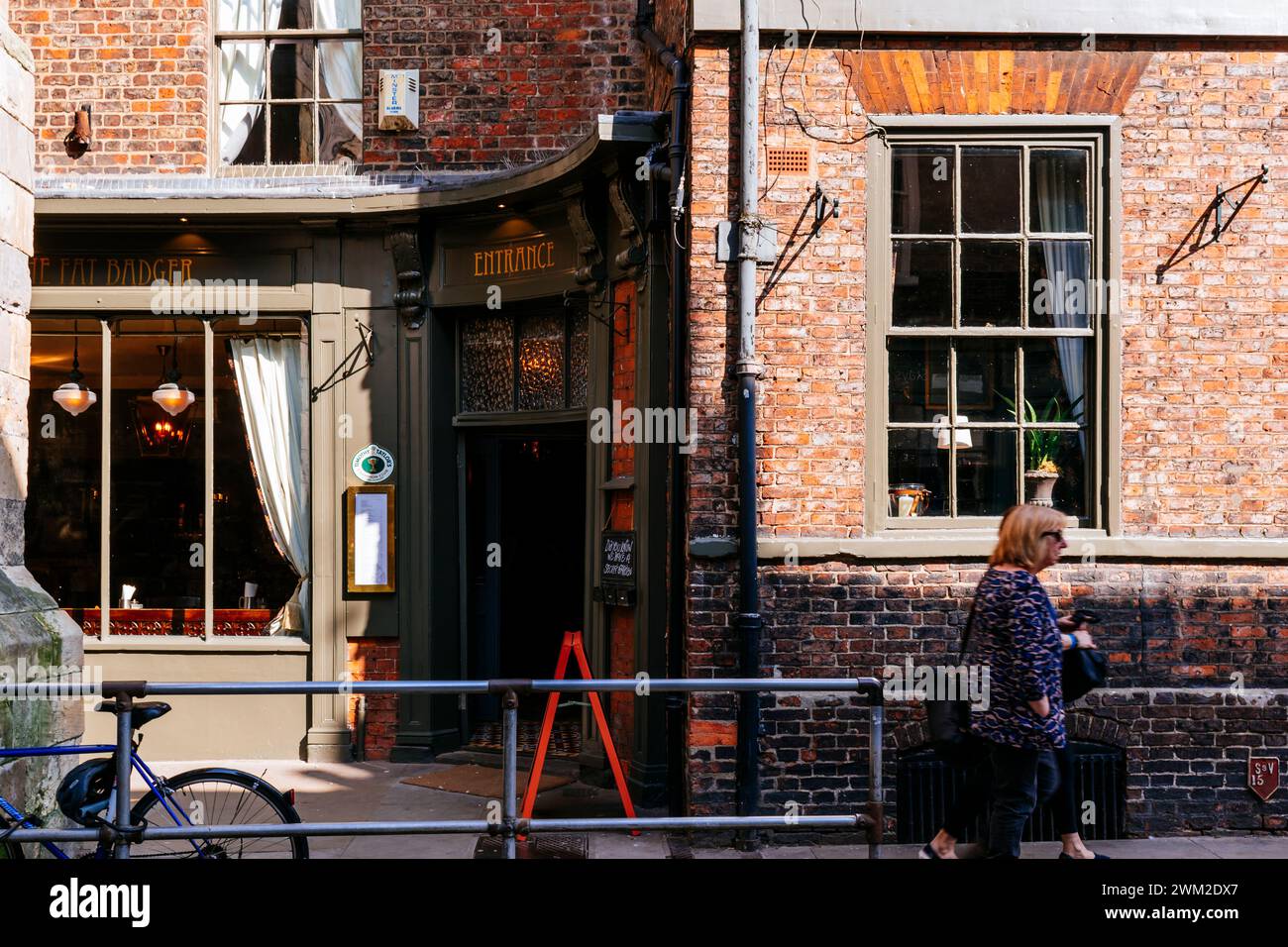 Il Fat Badger Restaurant & Hotel. High Petergate Street. York, North Yorkshire, Yorkshire e Humber, Inghilterra, Regno Unito, Europa Foto Stock