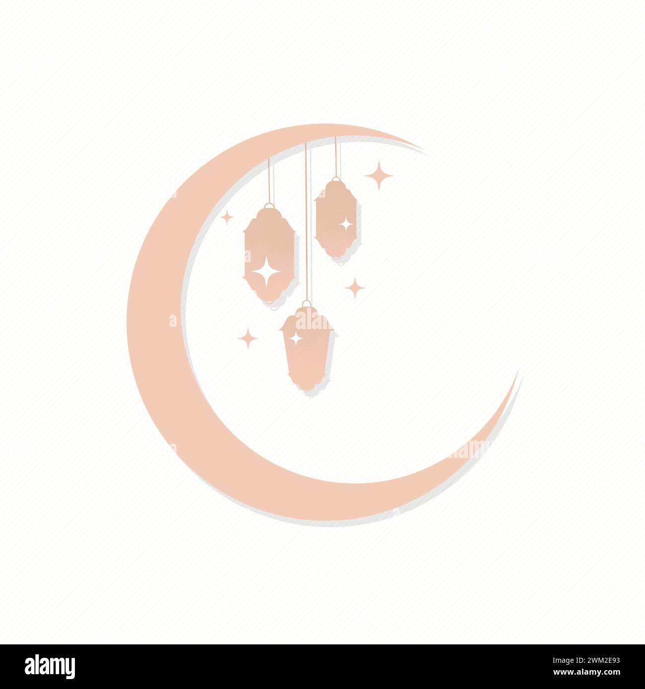 Biglietto d'auguri Ramadan, Ramadan Kareem. Sfondo islamico con lanterne e mezza luna Illustrazione Vettoriale