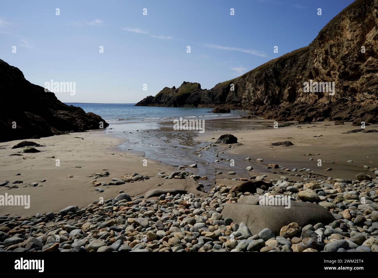 Porthmynawyd Bay, una delle migliori spiagge del Regno Unito, Pembrokeshire, Galles, Regno Unito Foto Stock