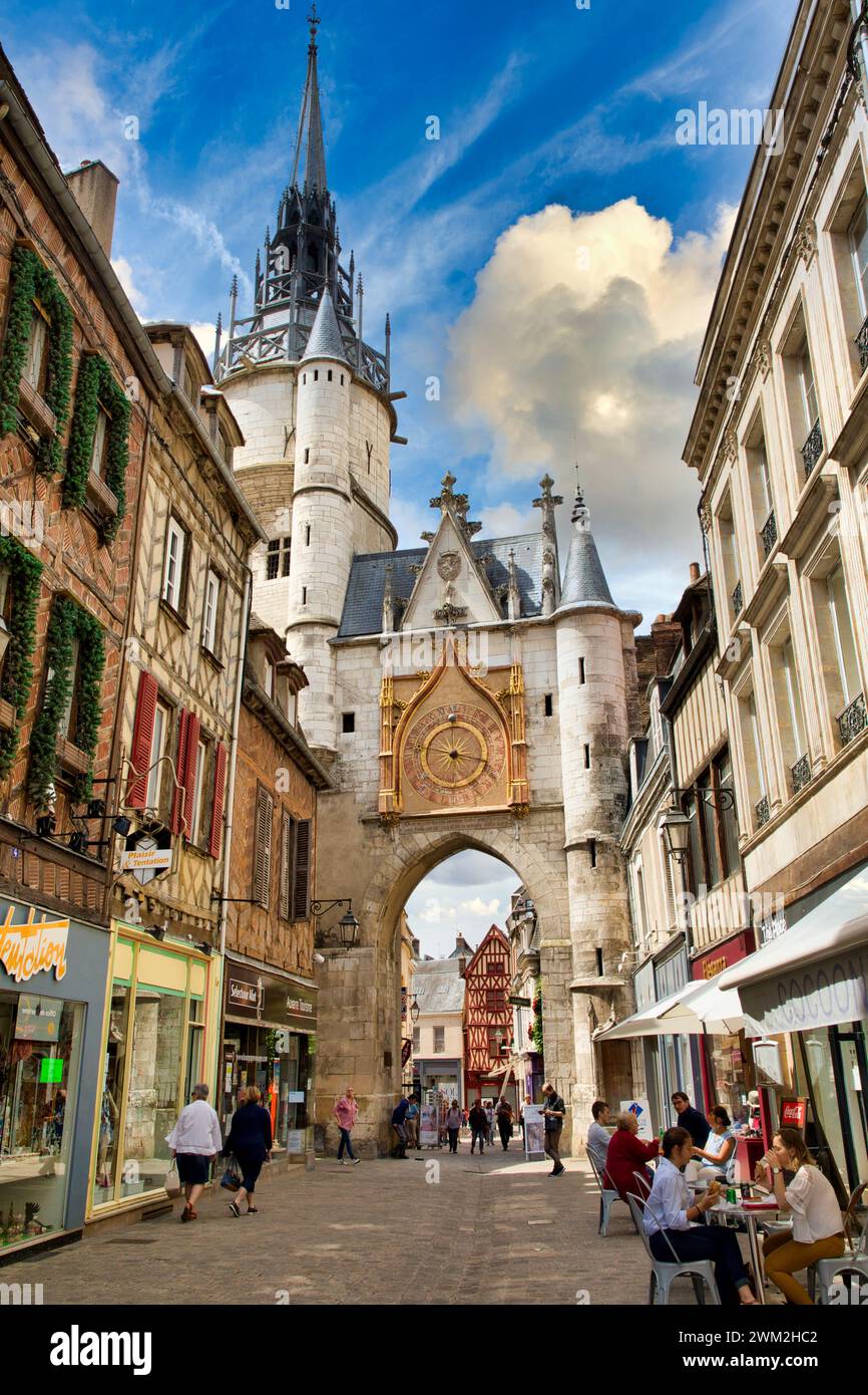 Tour de L'Horloge, Auxerre, Yonne, Borgogna Borgogna, in Francia, in Europa Foto Stock