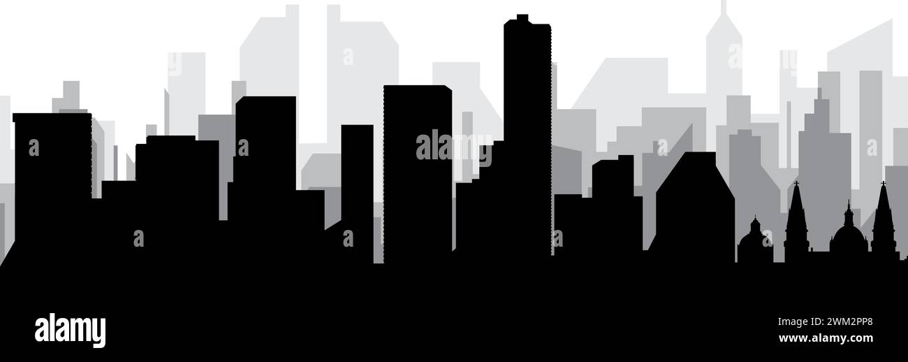 Panorama della città di GUADALAJARA, MESSICO Illustrazione Vettoriale