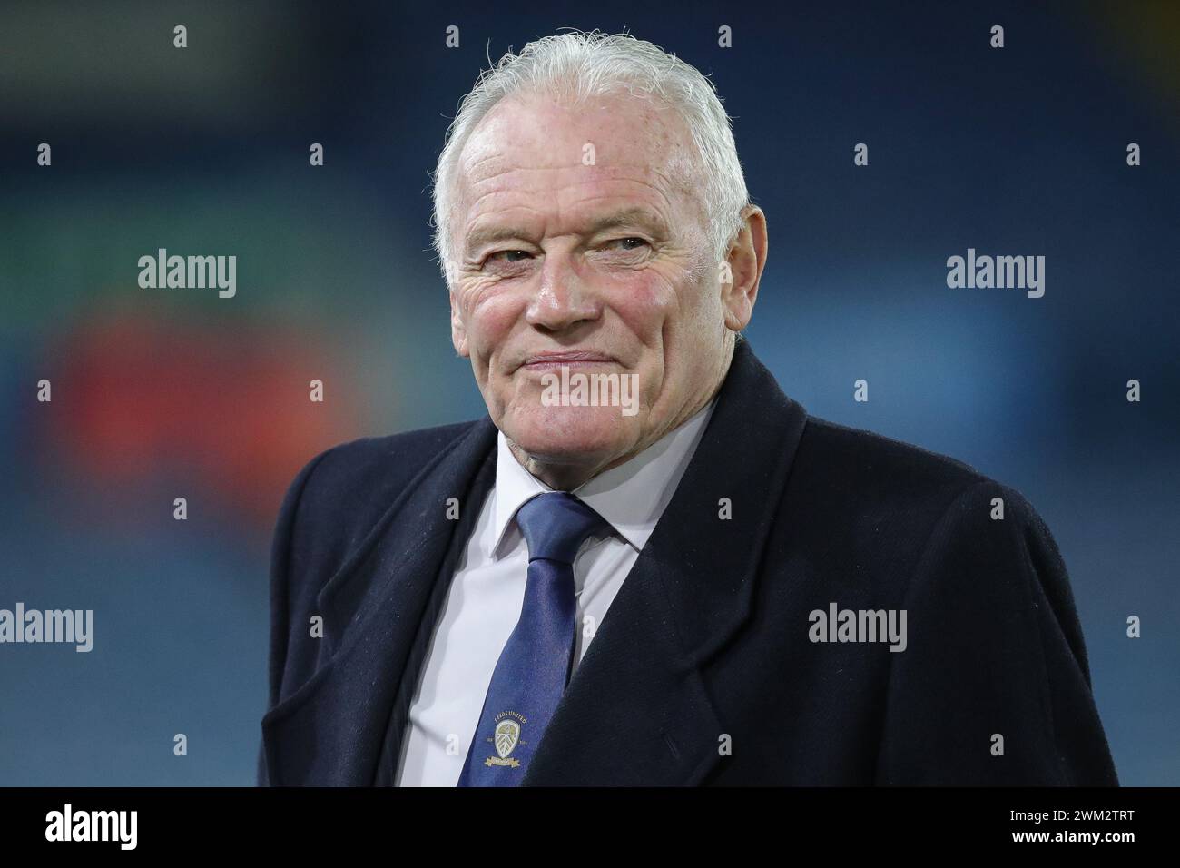 Ex legenda del Leeds United Eddie Gray davanti al match per il titolo Sky Bet Leeds United vs Leicester City a Elland Road, Leeds, Regno Unito, 23 febbraio 2024 (foto di James Heaton/News Images) Foto Stock