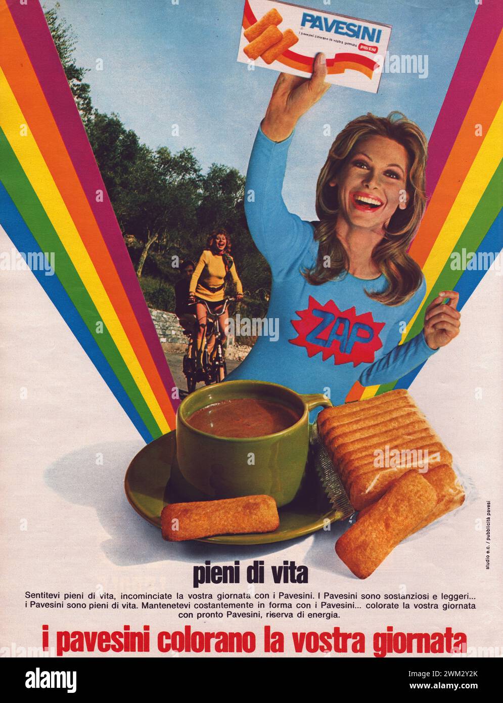Pubblicità di una vecchia rivista in italiano Foto Stock