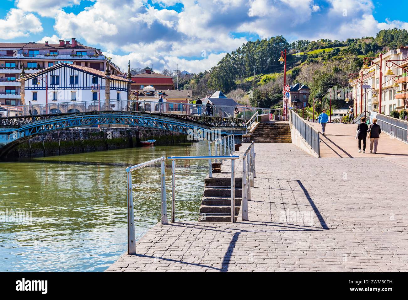 Lungomare di Zumaya. Zumaya, Guipúzcoa, País Vasco, Spagna, Europa Foto Stock