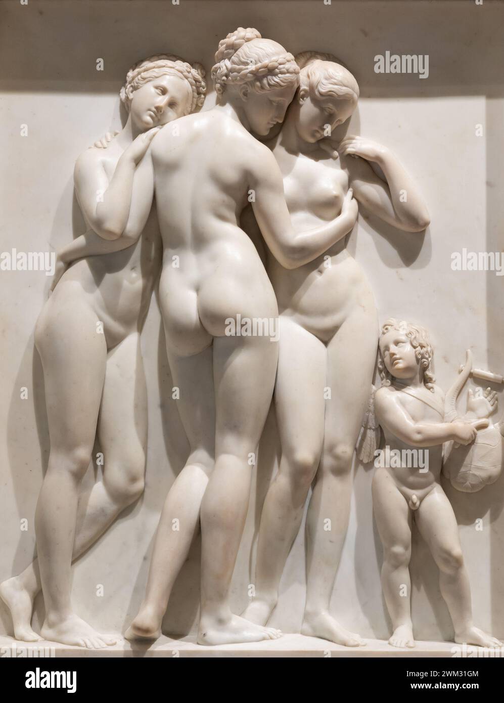 Milano, Italia - 23 settembre 2023: Museo della pittura antica di Brera. Le tre Grazie dello scultore Thorvaldsen. Foto Stock