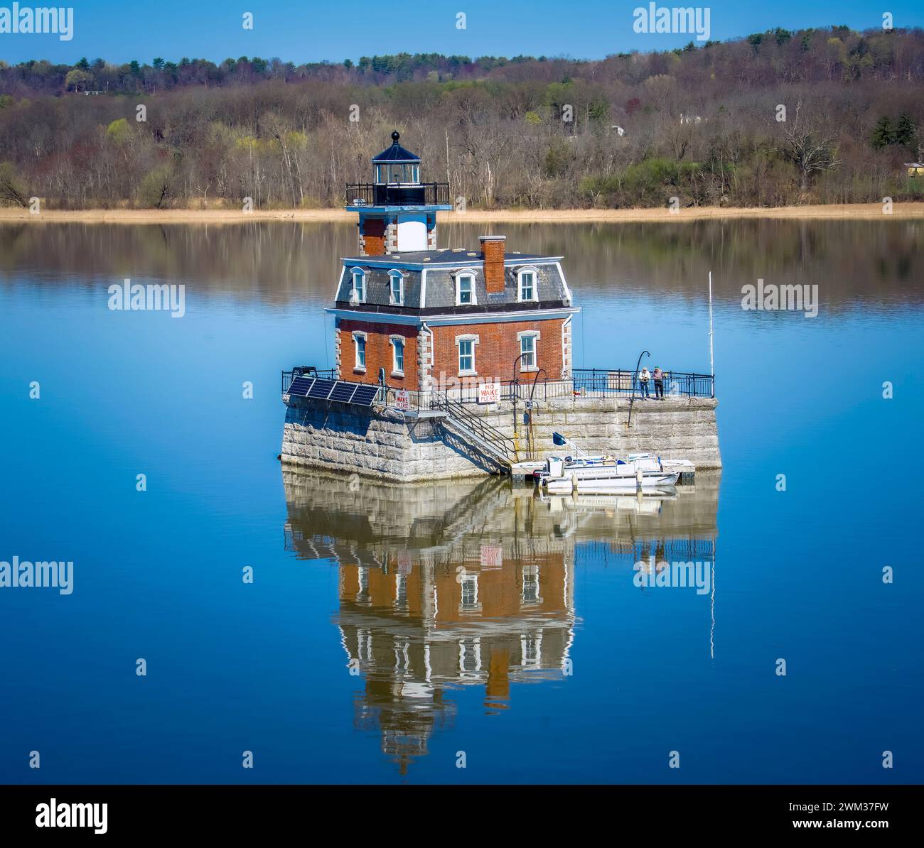 Faro Hudson-Athens, fiume Hudson, New York, Stati Uniti Foto Stock