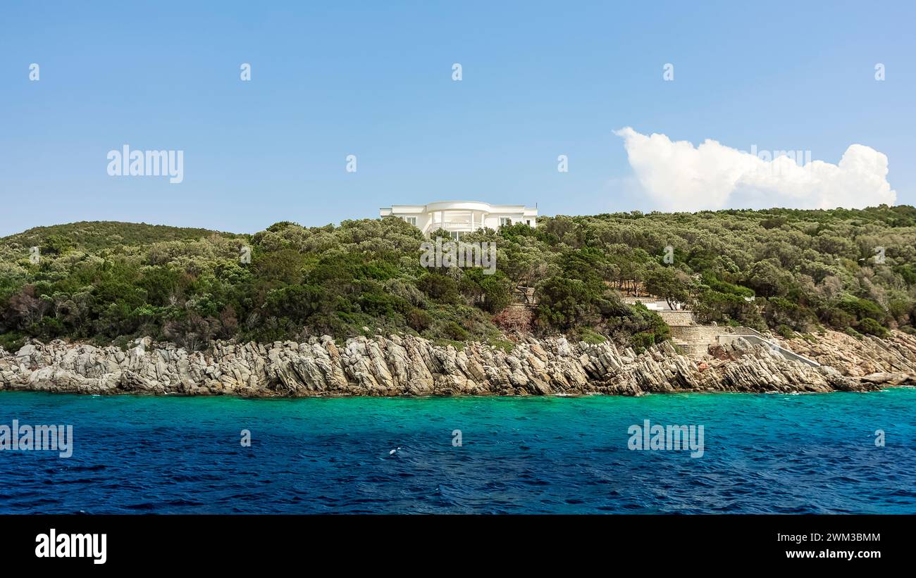 La splendida costa turchese di Bodrum Foto Stock