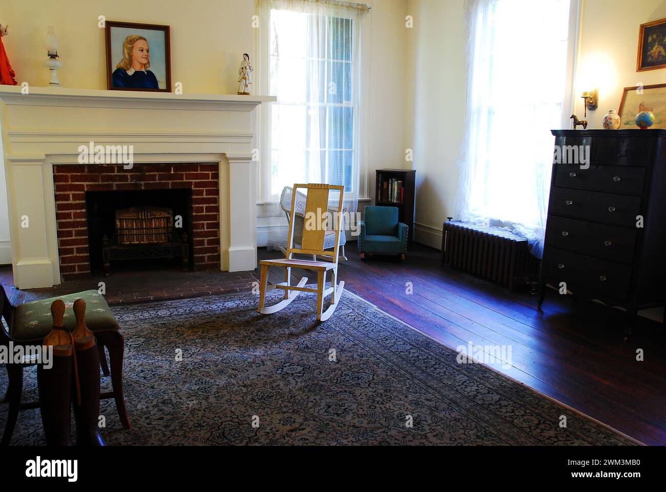 La camera da letto di un bambino a Rowan Oak, la casa storica di William Faulkner Foto Stock