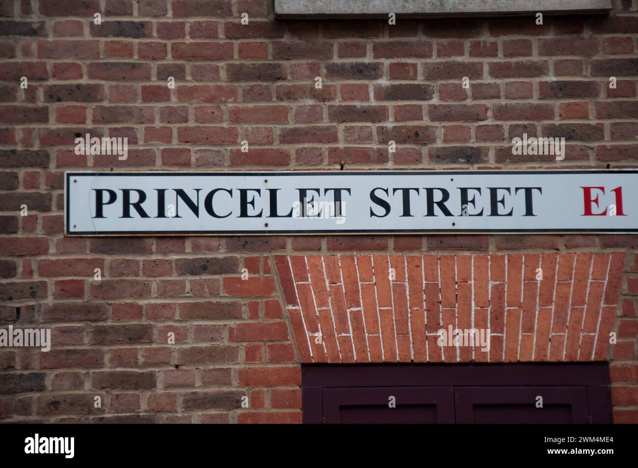 Segui le indicazioni per Princelet Street, Spitalfields, East London, Londra, Regno Unito. Foto Stock