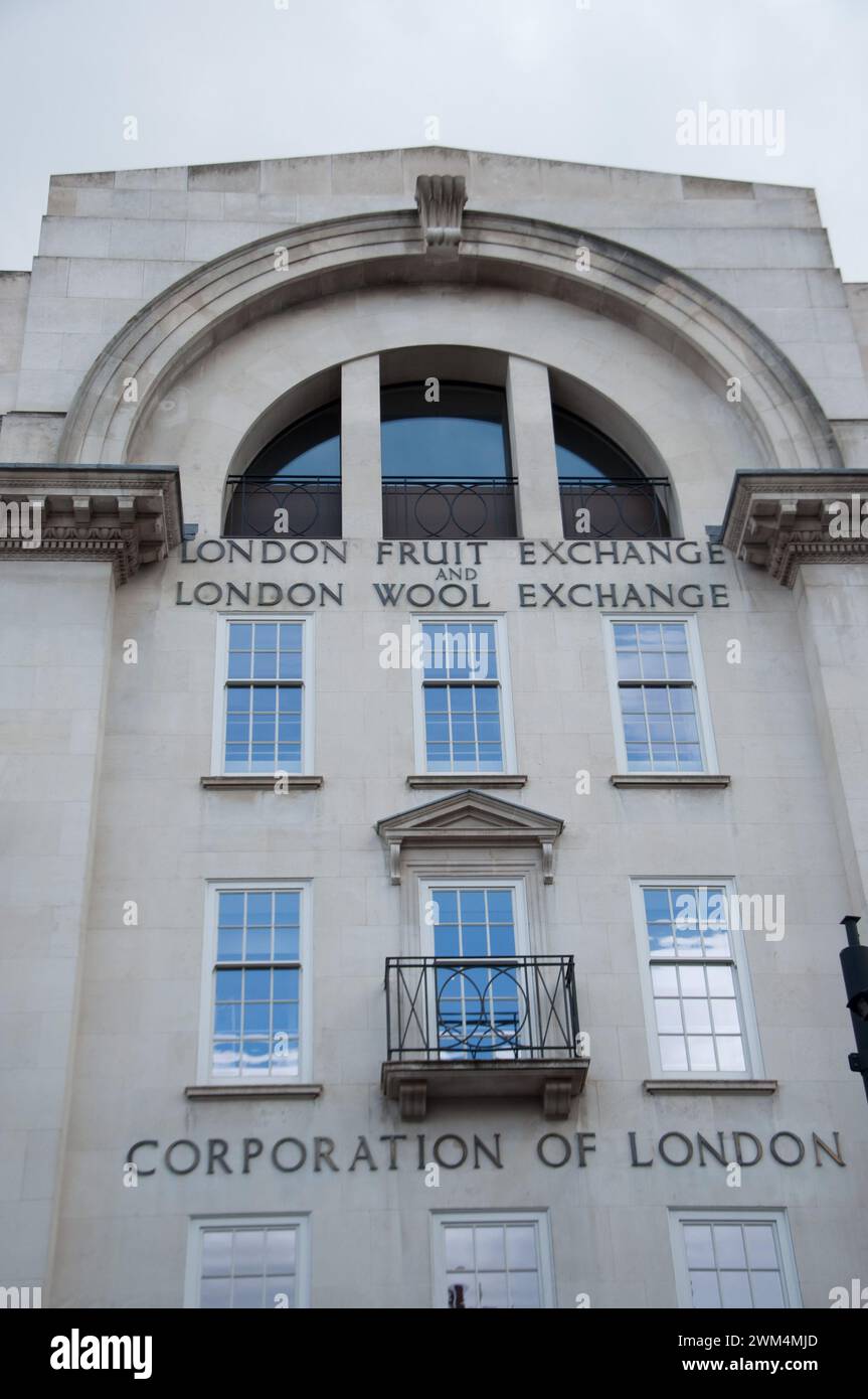 London Fruit Exchange e London Wool Exchange, Spitalfields, East London, Londra, Regno Unito Foto Stock