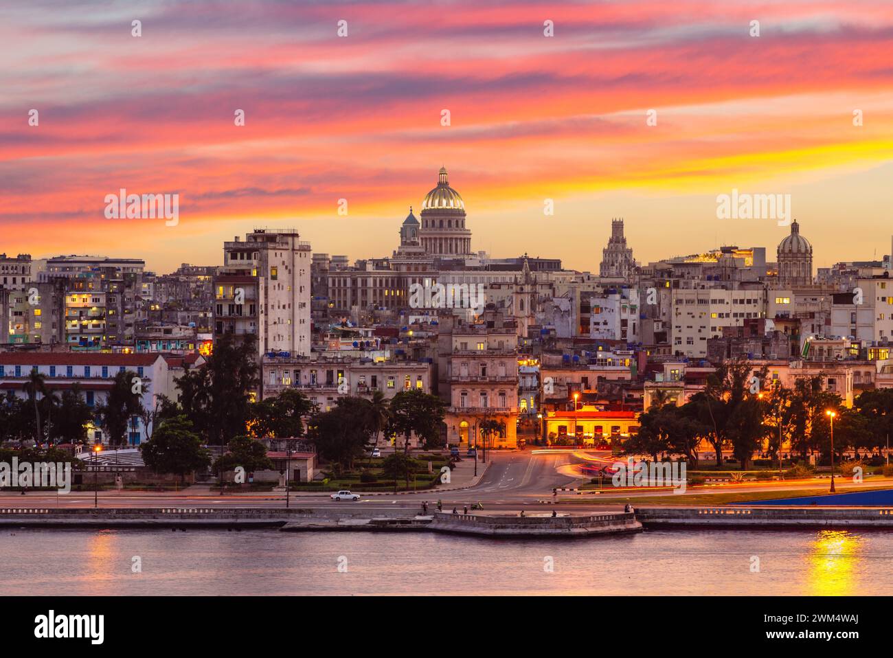 Skyline di l'Avana, o Habana, la capitale e la città più grande di Cuba Foto Stock