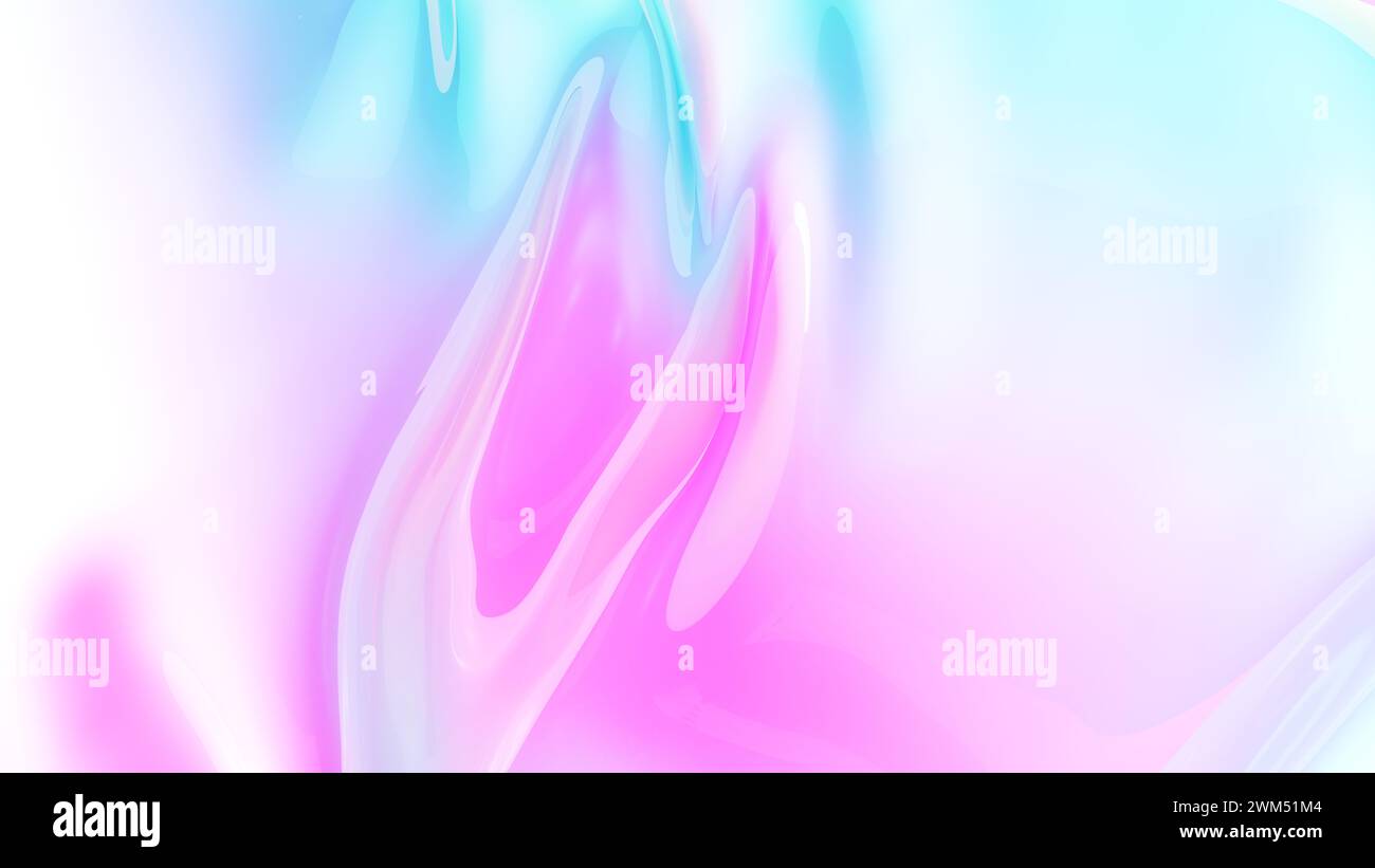 Sfondo olografico forme dinamiche fluidità tavolozza di colori contemporanei illustrazione 3d rosa blu rendering digitale Foto Stock