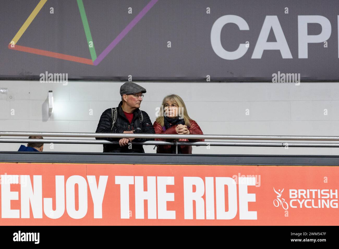 British National Track Championships 2024, National Cycling Centre, Manchester, 24 febbraio 2014, pubblico, crediti: Aaron Badkin/Alamy Live News Foto Stock