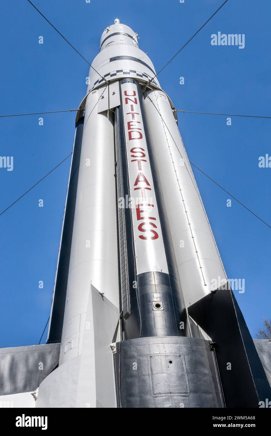 HUNTSVILLE, AL/USA - 10 MARZO 2022: Saturn i, US Space & Rocket Center. Foto Stock