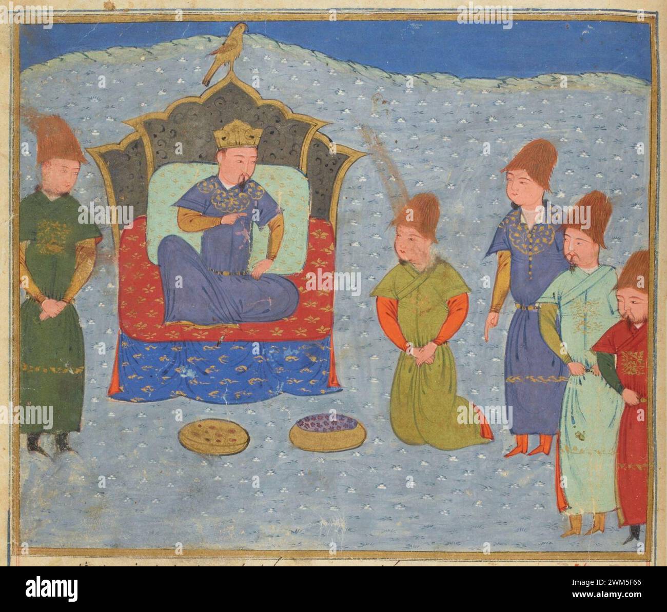 Batu Khan sul trono di Rashid al-DIN. Foto Stock