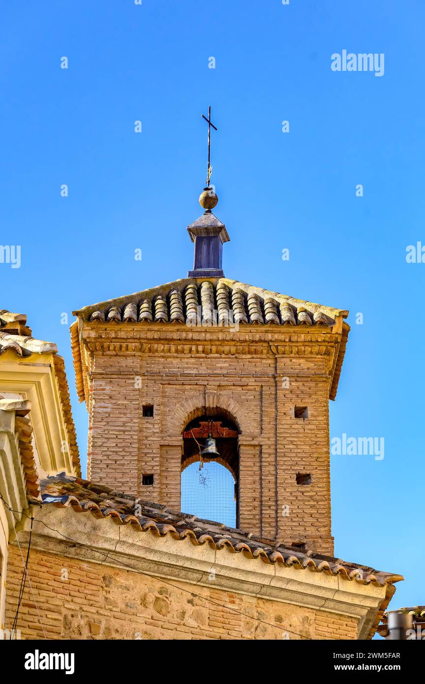 Torre di Iglesia del Salvador a Toledo, Spagna Foto Stock