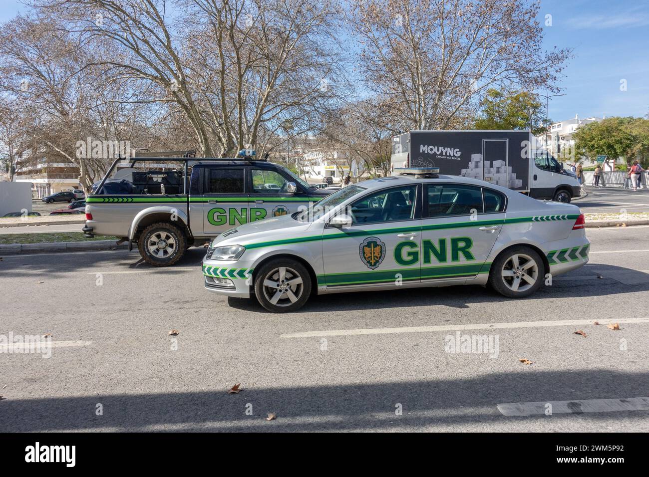GNR Police Cars of the National Republican Guard (portoghese: Guarda Nacional Republicana), National Police Force of Portugal, 17 febbraio 2024 Foto Stock