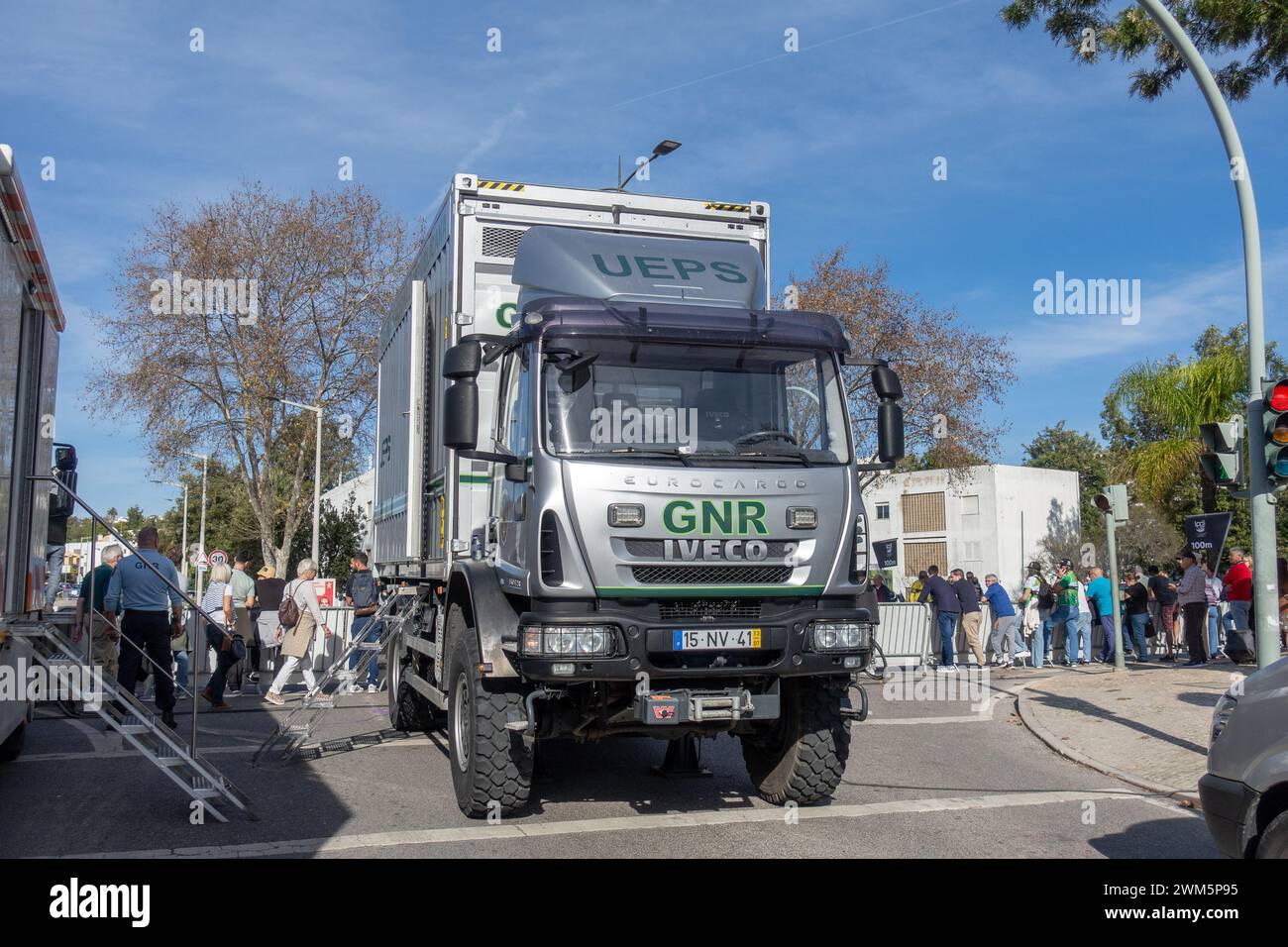 GNR Police Iveco EuroCargo Command Post National Republican Guard (Guarda Nacional Republicana), National Police Force Portugal, 17 febbraio 2024 Foto Stock