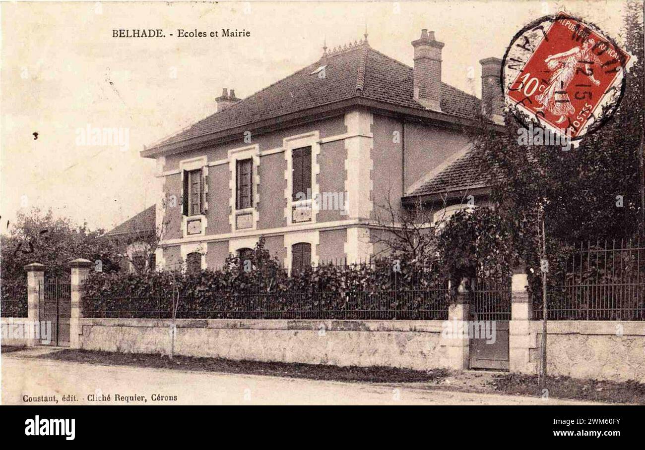 Belhade (Landes) - Mairie et écoles 2. Foto Stock