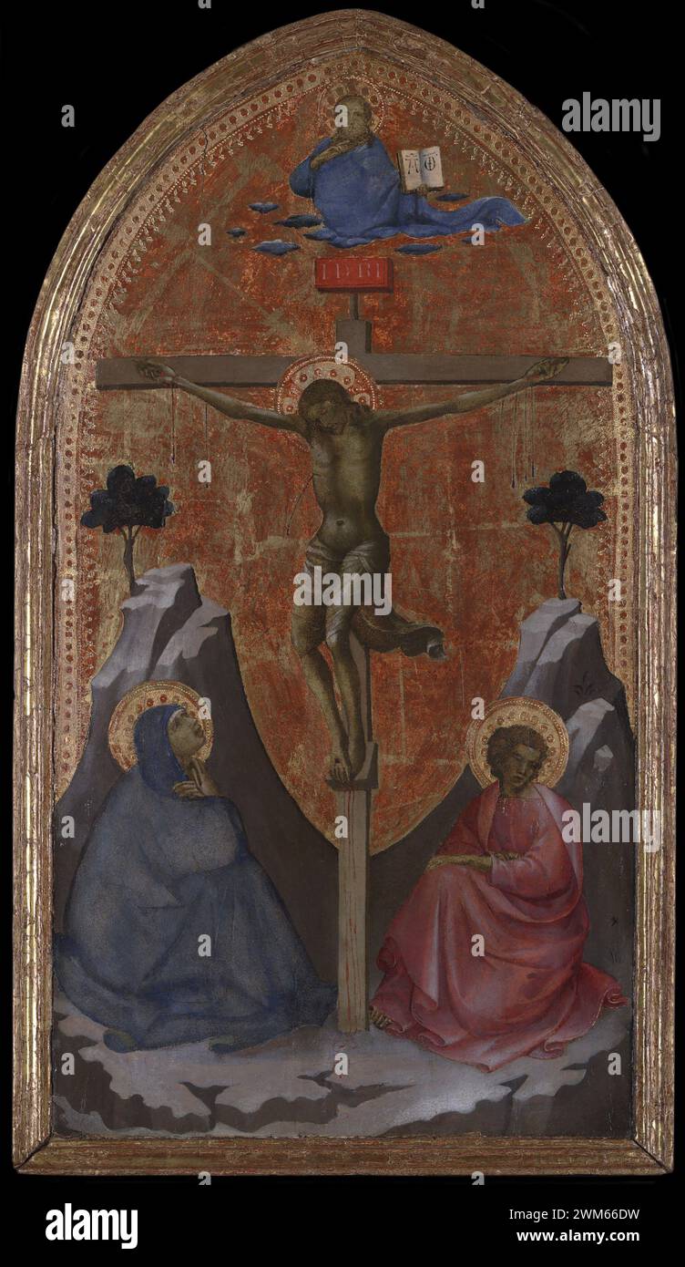 La Crocifissione Tempera e oro su tavola artista: Lorenzo Monaco (Firenze, attivo dal 1388-ca. 1424/25) Foto Stock