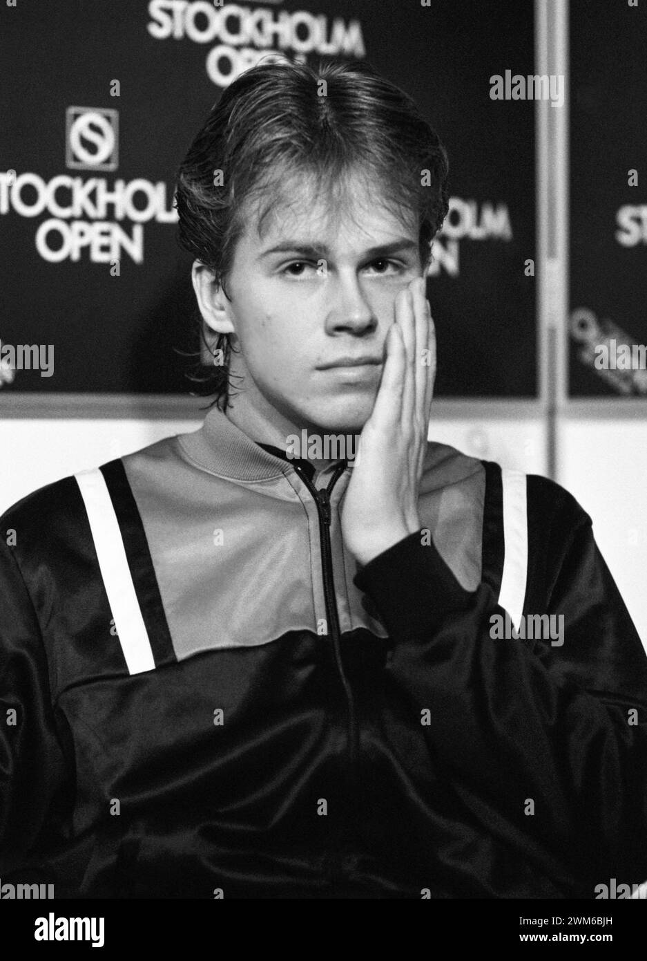 STEFAN EDBERG Tennis Player Sweden nel torneo Stockholm Open Foto Stock