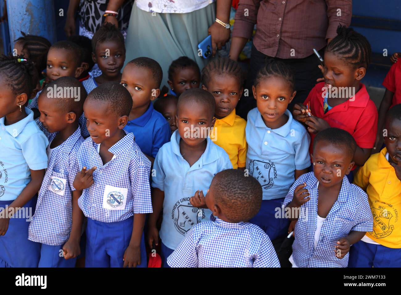 Punti di vista generali della Mothers Union Pre-School di Bo, Sierra Leone, Africa. Foto Stock