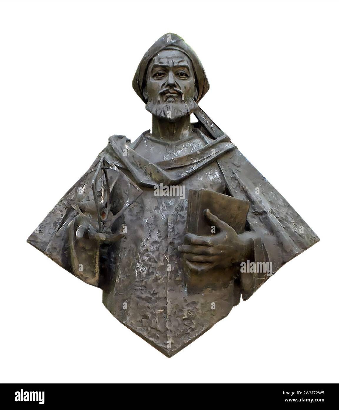 Al-Khwarizmi. Busto del polemico persiano, Muhammad ibn Musa al-Khwarizmi (c. 780-850) presso la Ciudad Universitaria di Madrid. Foto Stock