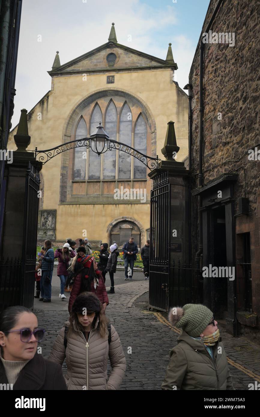 Edimburgo Scozia, Regno Unito {Days} febbraio 2024. Vista generale di Grayfriars Kirk. credito sst/alamy notizie in diretta Foto Stock