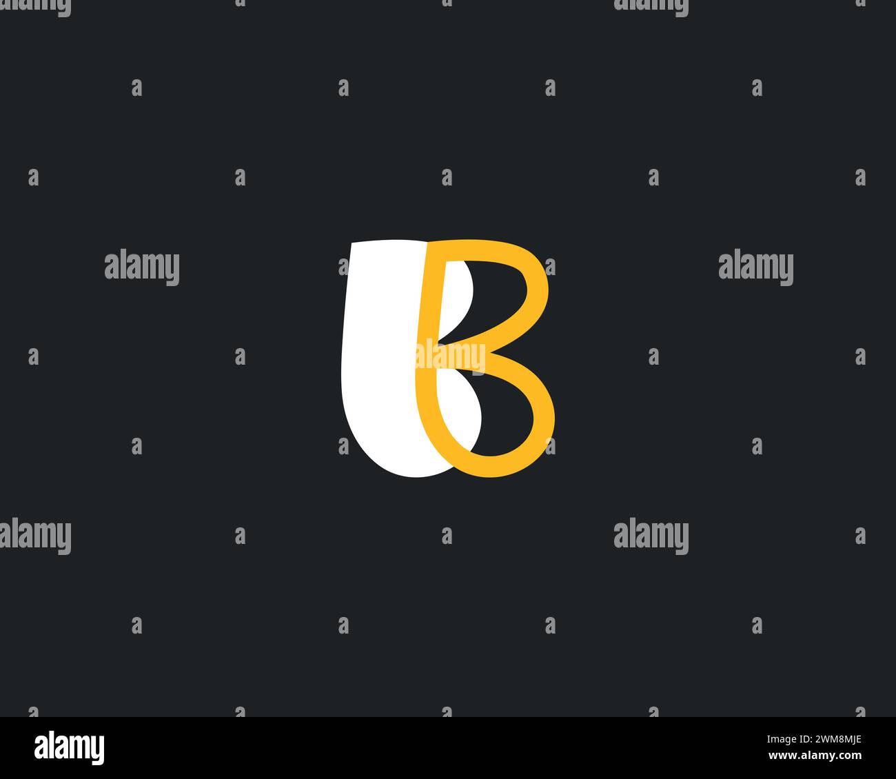 Grafica grafica iniziale delle lettere BB creative Illustrazione Vettoriale