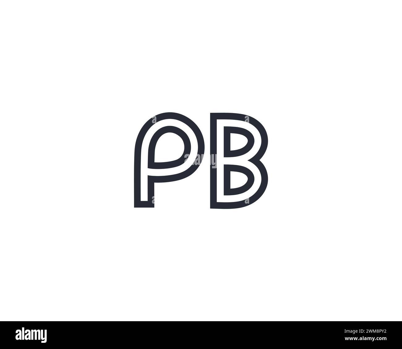 Modello vettoriale di design del logo Letter PB creativo Illustrazione Vettoriale
