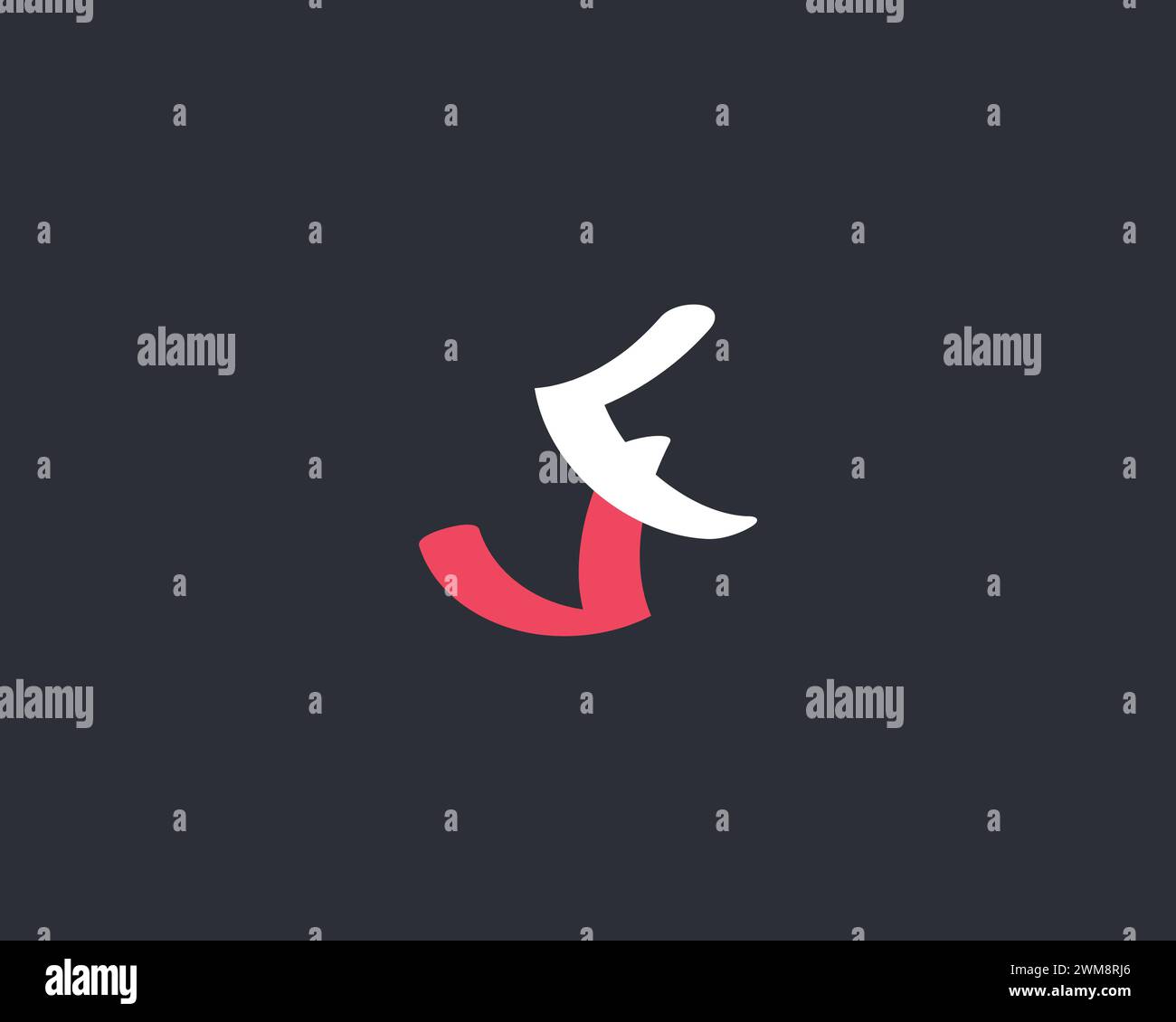 Modello vettoriale di design con logo Creative Letter VF Illustrazione Vettoriale