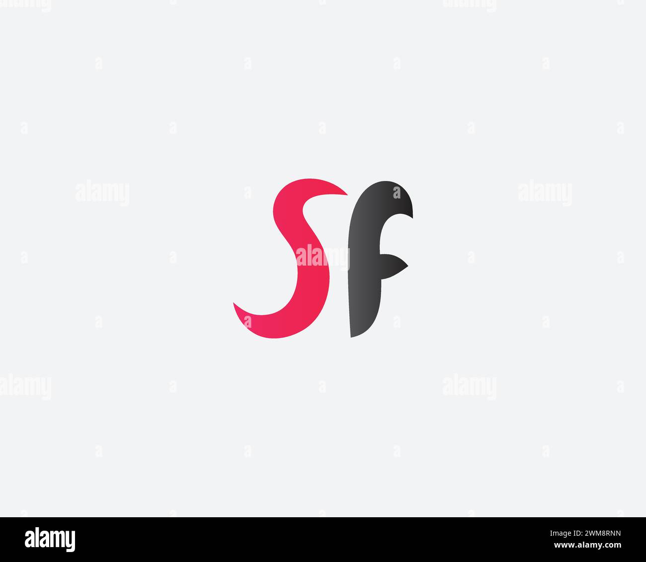 Modello vettoriale di design con logo Creative Letter SF Illustrazione Vettoriale