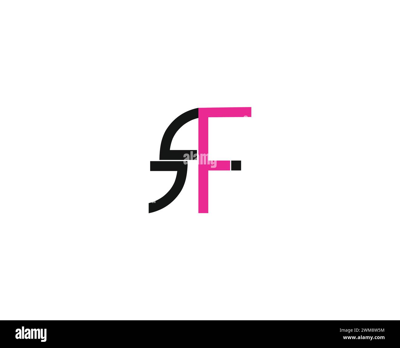 Modello vettoriale di design con logo Creative Letter SF Illustrazione Vettoriale