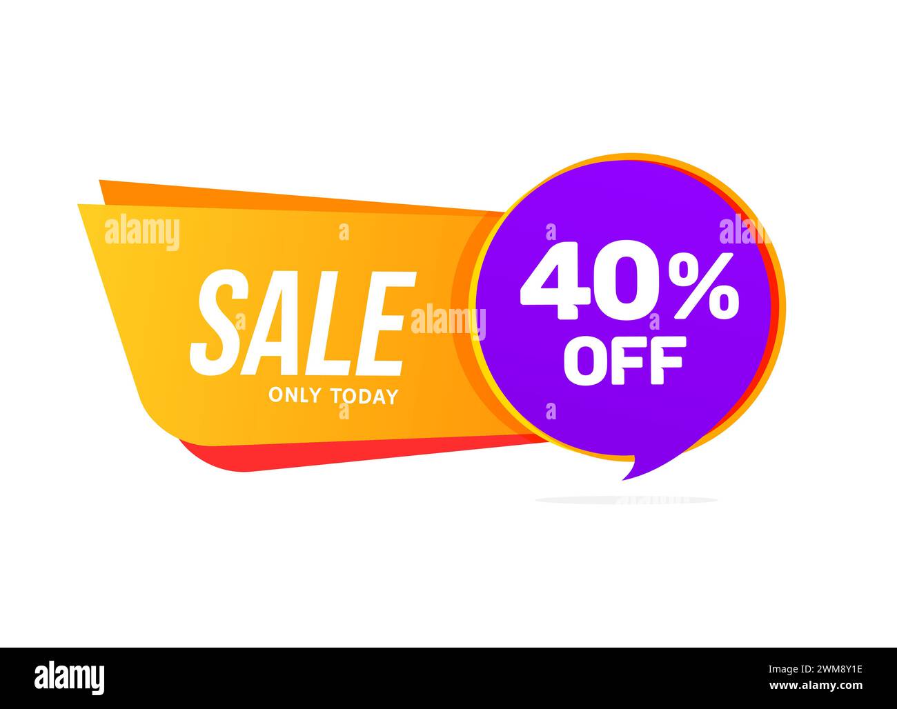 Offerta sconto banner di vendita. Vendita grande: Sconto del 40% sul modello di vendita poster Illustrazione Vettoriale