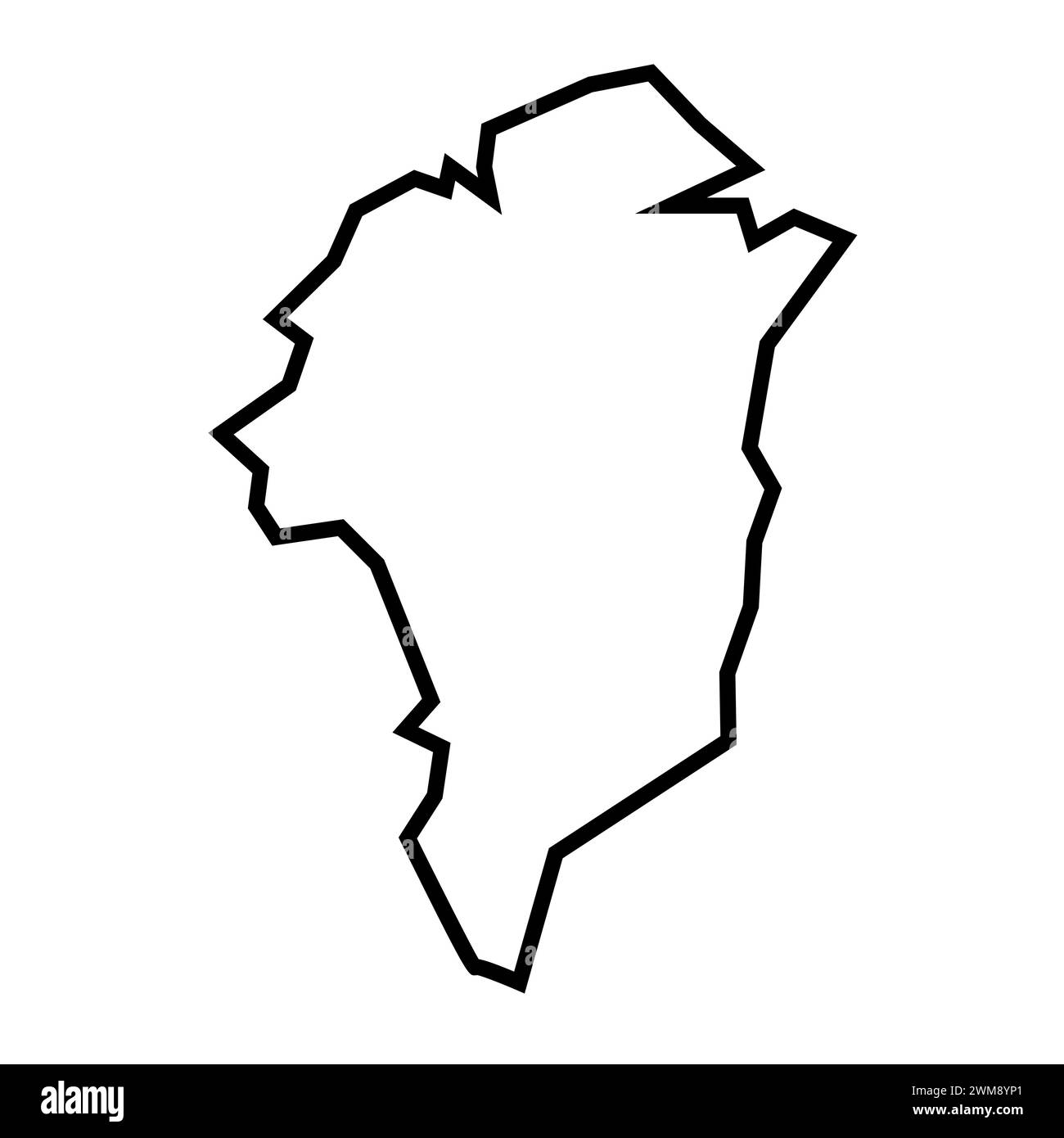 Profilo nero intenso della Groenlandia. Mappa semplificata. Icona vettoriale isolata su sfondo bianco. Illustrazione Vettoriale