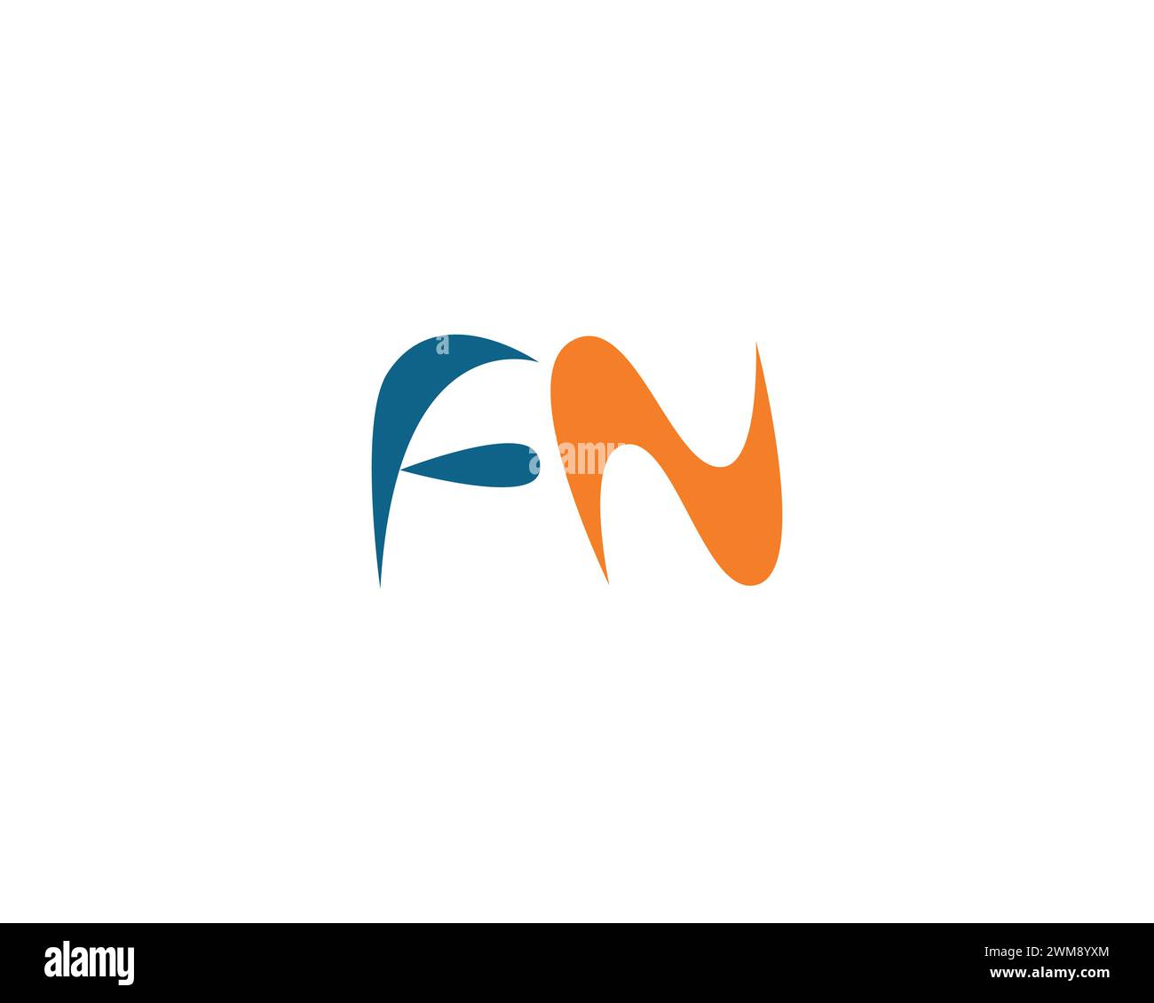 Creative FN Letter Logo Design Template Vector Illustrazione Vettoriale