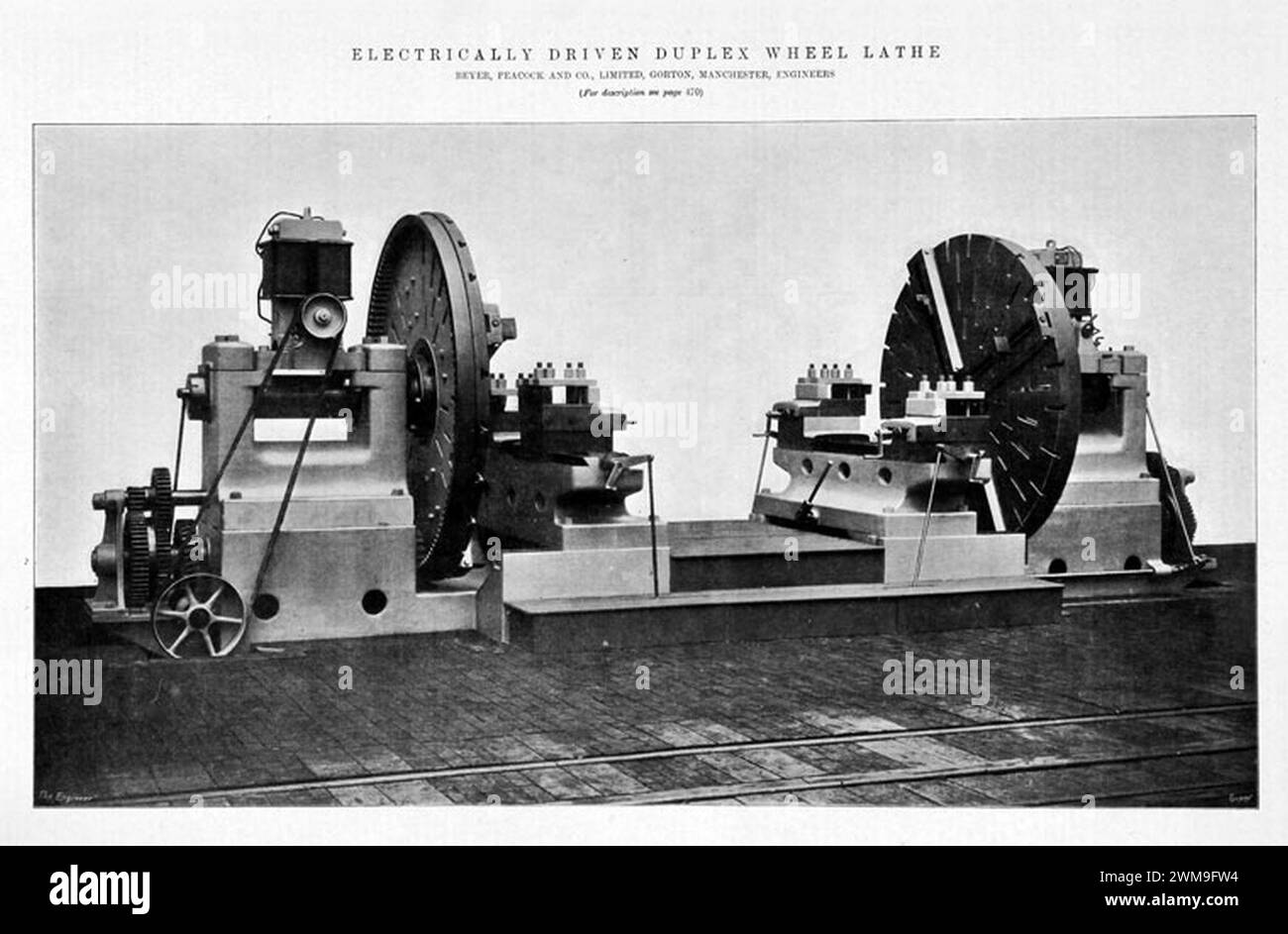 Tornio a ruote duplex ad azionamento elettrico Beyer Peacock, 1899 GG. Foto Stock