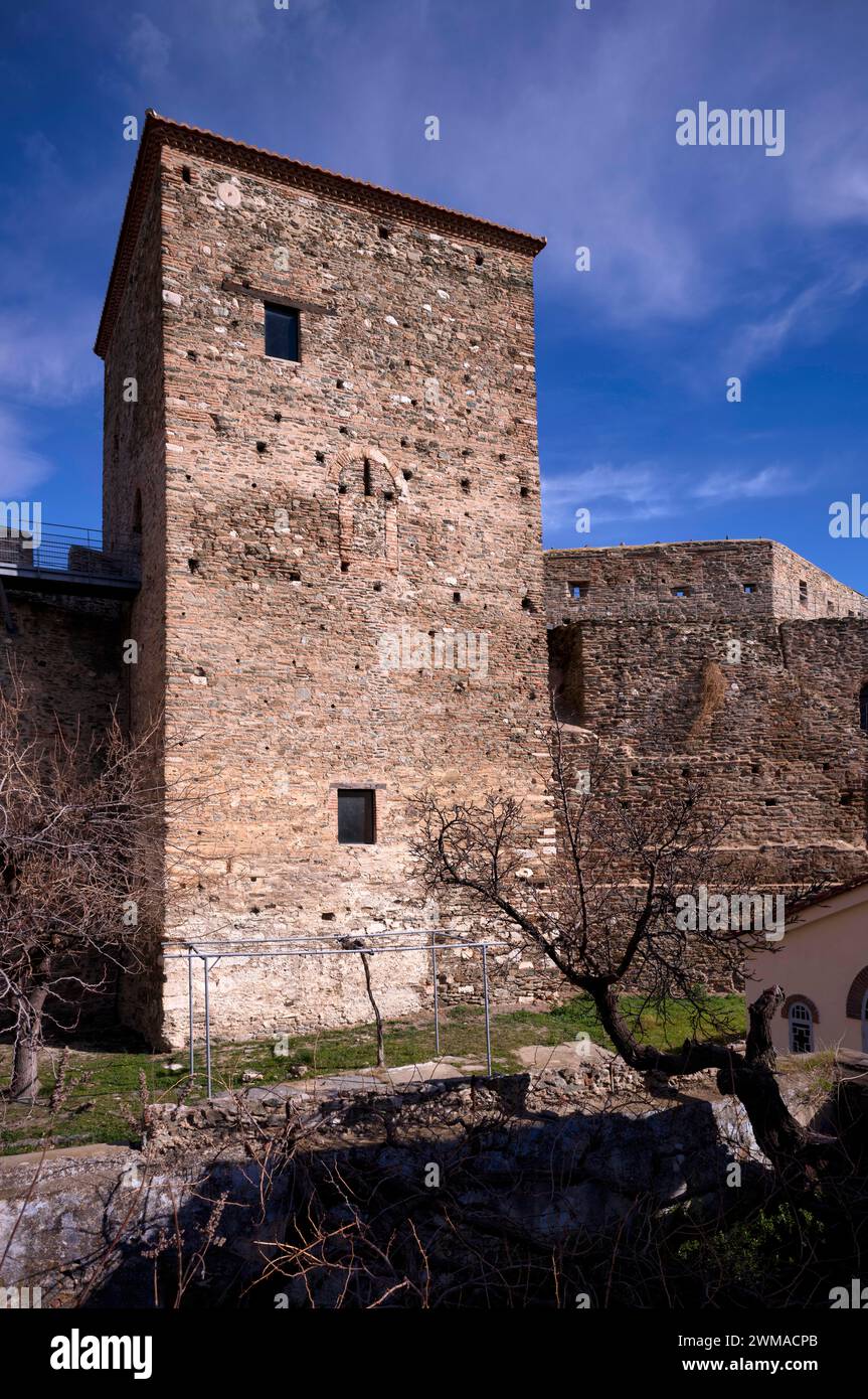 Torre di difesa, Acropoli, Heptapyrgion, fortezza, cittadella, Salonicco, Macedonia, Grecia Foto Stock