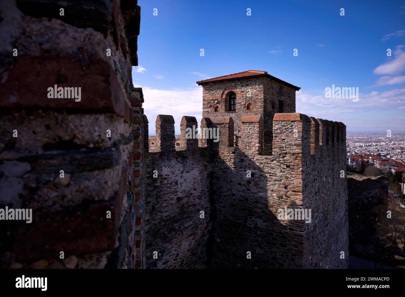 Gate Tower, Acropolis, Heptapyrgion, Fortezza, Cittadella, Salonicco, Macedonia, Grecia Foto Stock