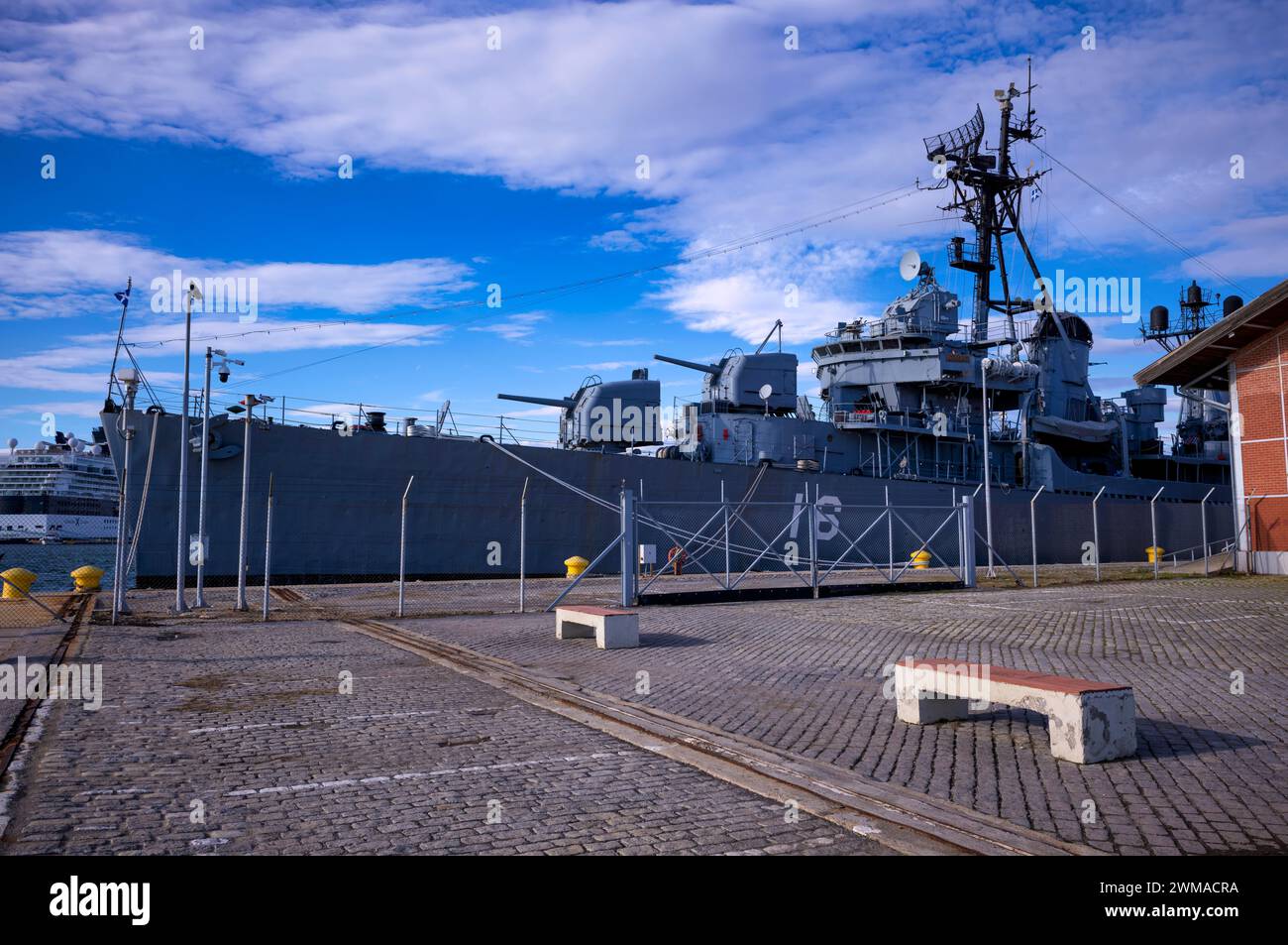 Destroyer, nave da guerra, Porto Vecchio, Salonicco, Macedonia, Grecia Foto Stock