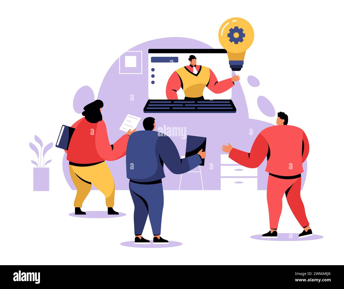 Team che lavorano al progetto. Un'idea creativa per il business Illustrazione Vettoriale