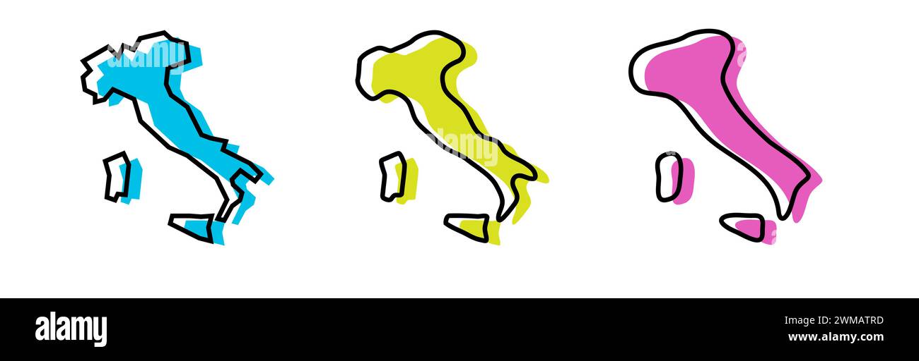 Profilo nero e silhouette country colorate in tre diversi livelli di levigatezza. Mappe semplificate. Icone vettoriali isolate su sfondo bianco. Illustrazione Vettoriale Profilo nero e silhouette country colorate in tre diversi livelli di levigatezza. Mappe semplificate. Icone vettoriali isolate su sfondo bianco. Illustrazione Vettoriale