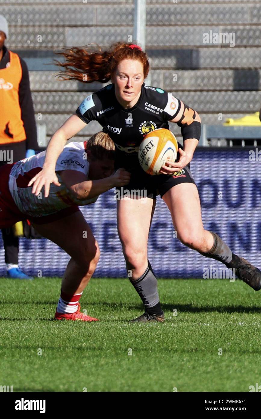 Exeter, Devon, Regno Unito. 24 febbraio 2024. Allianz Premiership Women's Rugby: Exeter Chiefs vs Harlequins Women at Sandy Park, Exeter, Devon, Regno Unito. Nella foto: Alex Tessier credito: Nidpor/Alamy Live News Foto Stock