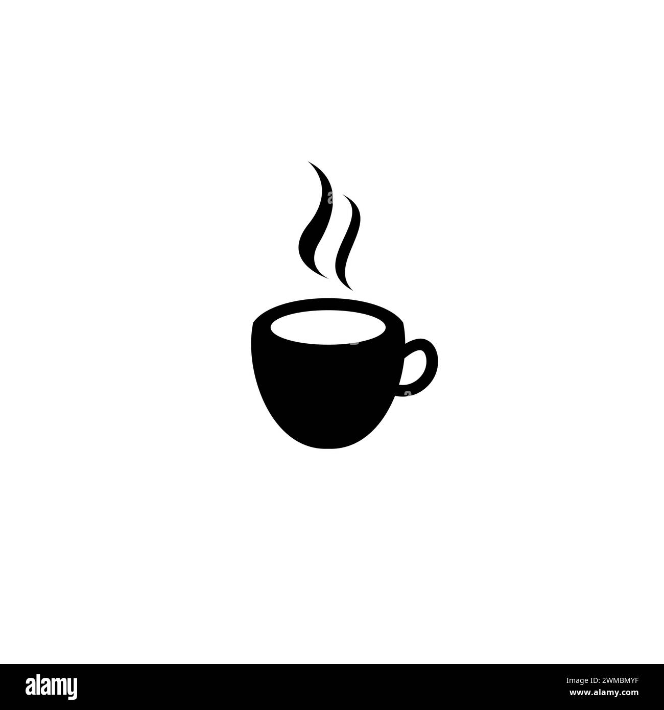 Simbolo del logo della tazza da caffè. Icona bevanda calda Illustrazione Vettoriale