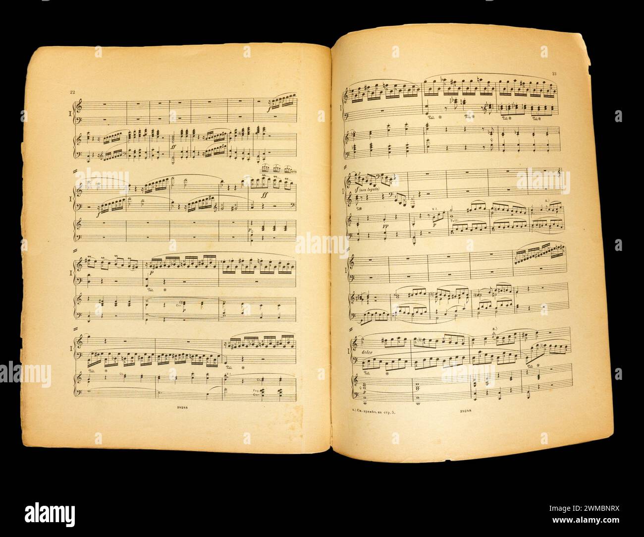 Spartiti musicali Concerto per pianoforte n. 1 in do maggiore di Ludwig van Beethoven, op. 15. Foto Stock