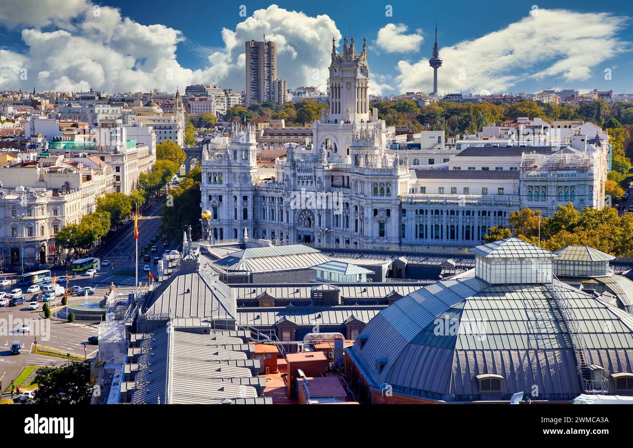 Ufficio postale principale, Casa de Correos y Telegrafos, Plaza Cibeles, Madrid, Spagna, Europa Foto Stock