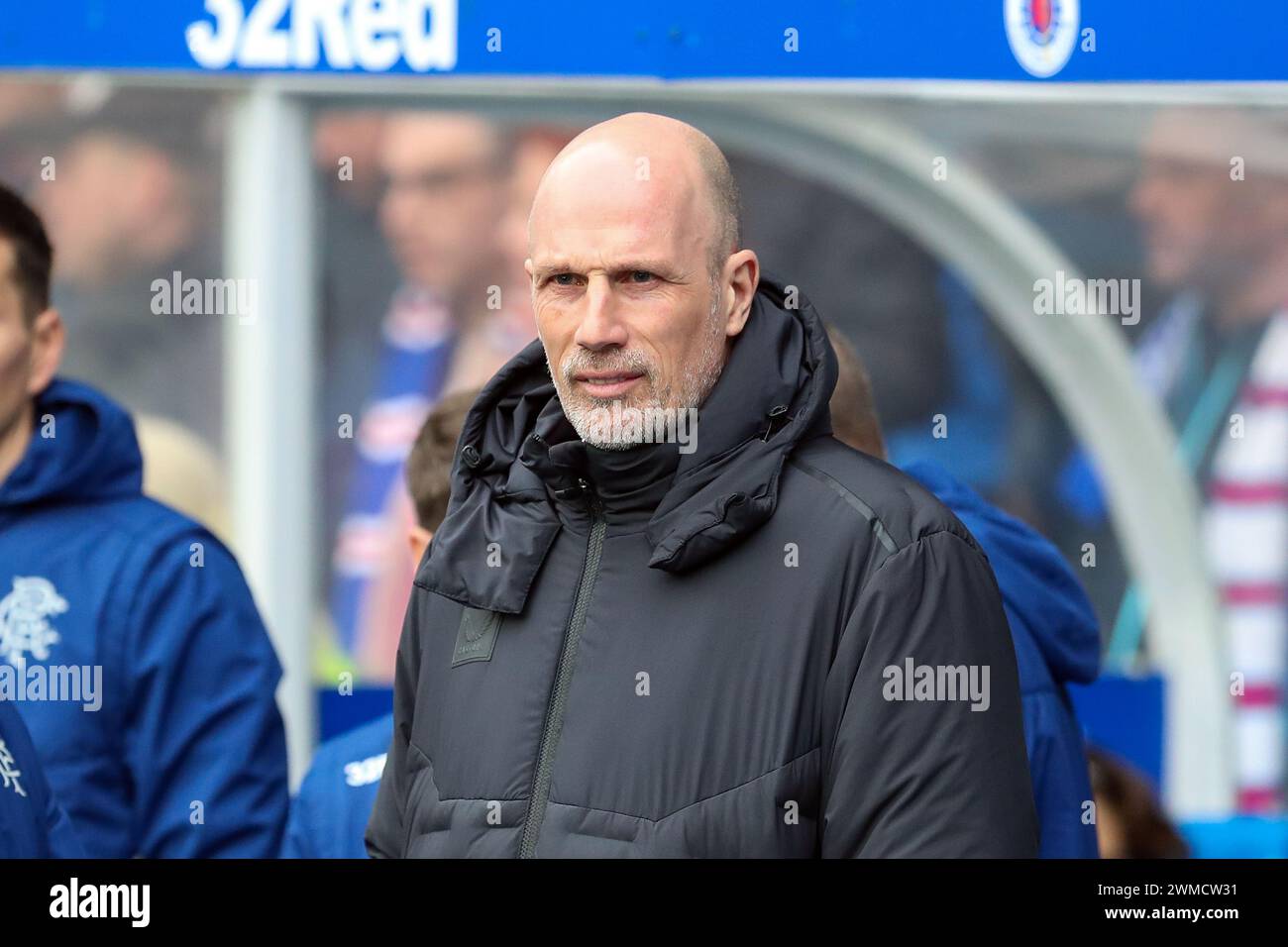 Philippe Clement, allenatore e allenatore del Rangers Football Club, Ibrox Stadium, Glasgow, Scozia, Regno Unito Foto Stock