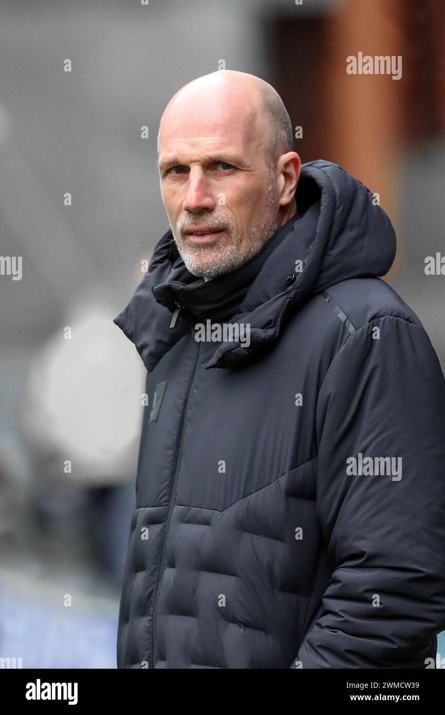 Philippe Clement, allenatore e allenatore del Rangers Football Club, Ibrox Stadium, Glasgow, Scozia, Regno Unito Foto Stock